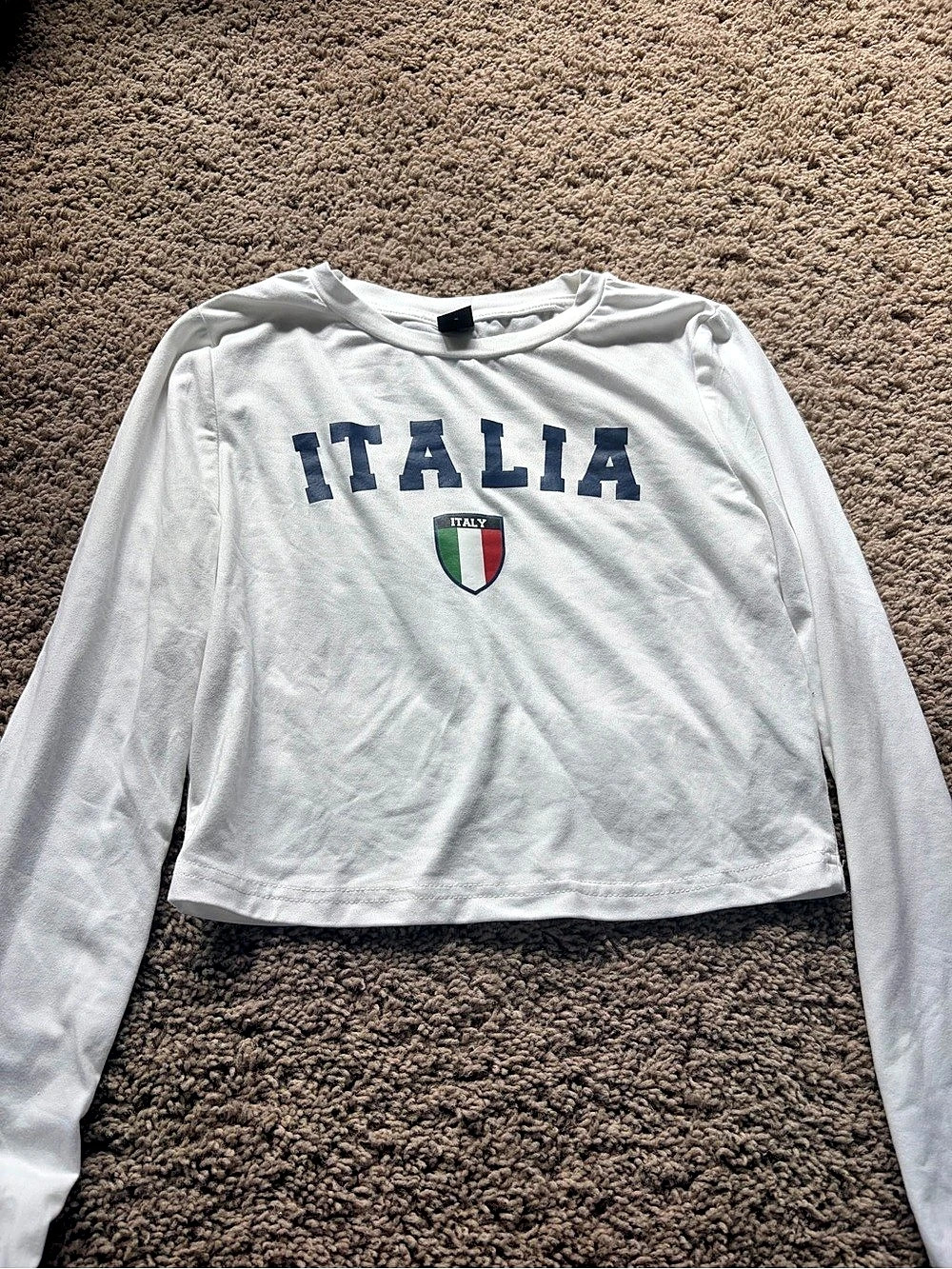 Italy Graphic Long Sleeve Tee in White Like New